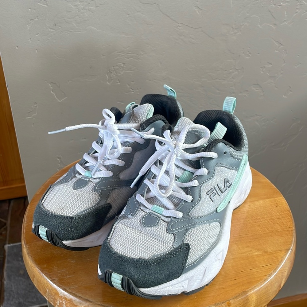 Fila Reminder Hike Sneakers Aqua Blue/Grey, Women's Size 7